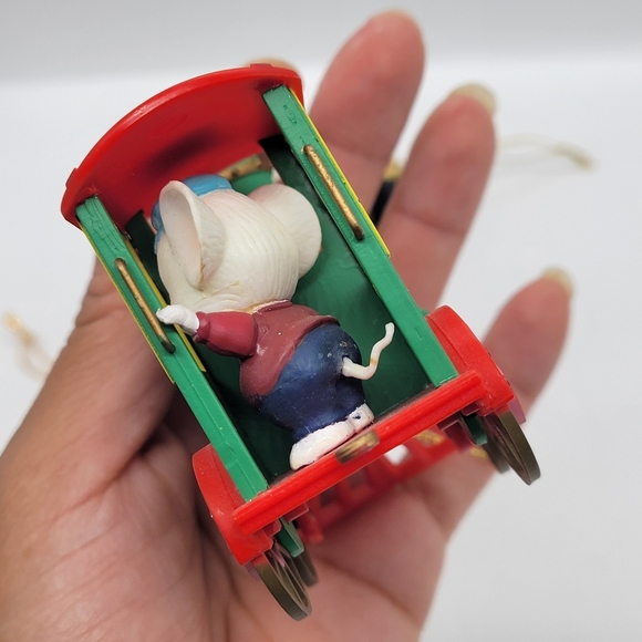 Set of 3 Christmas Gingerm Mouse on Locomotive Teddy Bear Sleeping on Santa Star - Picture 5 of 10